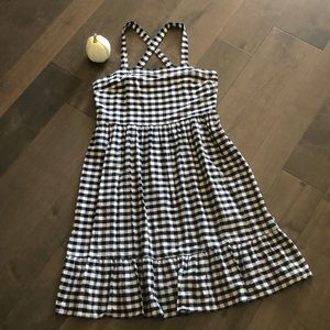 Loft Black and White Checkered Dress